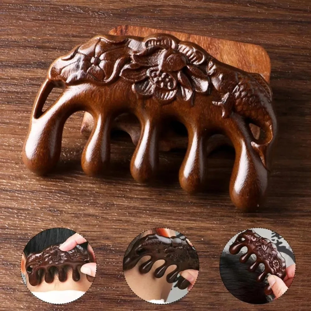Sandalwood Wide Tooth Meridian Massage Comb | Head & Body Massage Comb QXL