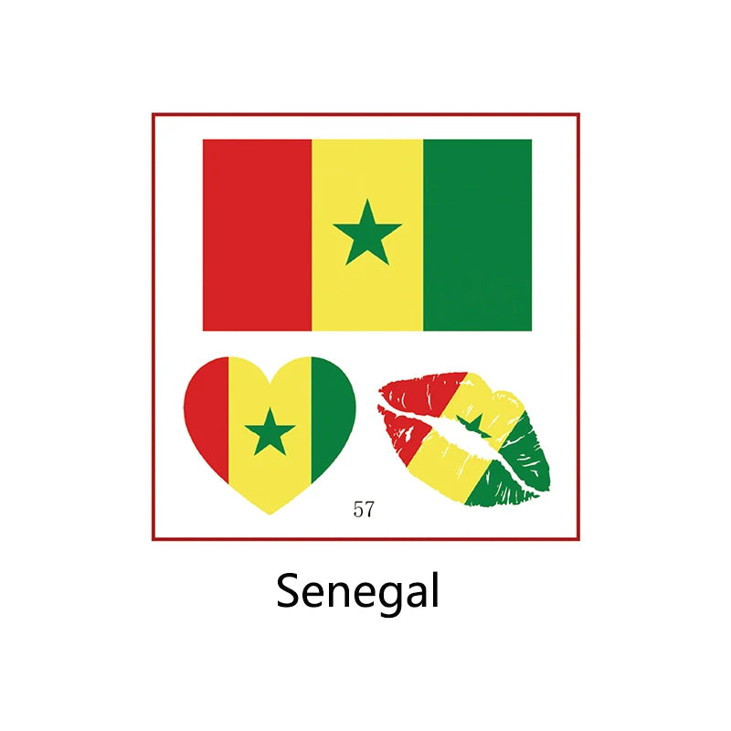 National Flag Body Temporary Tattoos | Football Fan Stickers