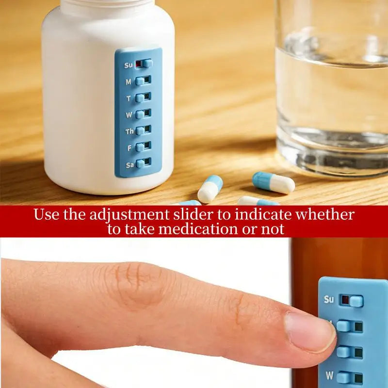 Reusable Color-Coded Pill Tracker & Medication Reminder Pill Tracker Reminder QXL