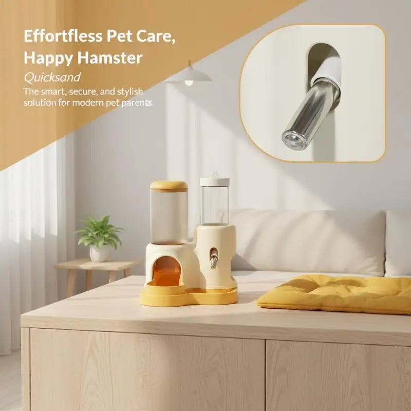 2-in-1 Hamster Automatic Feeder & Water Dispenser Set Pet Feeder Set QXL