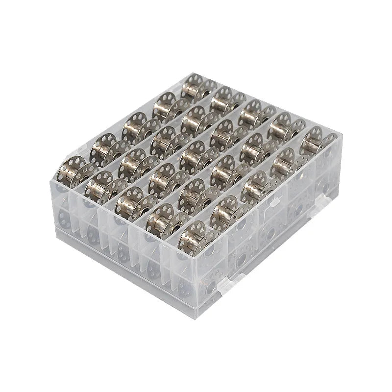 50-Grid Metal Bobbin Set with Transparent Storage Box Bobbin Storage Set QXL