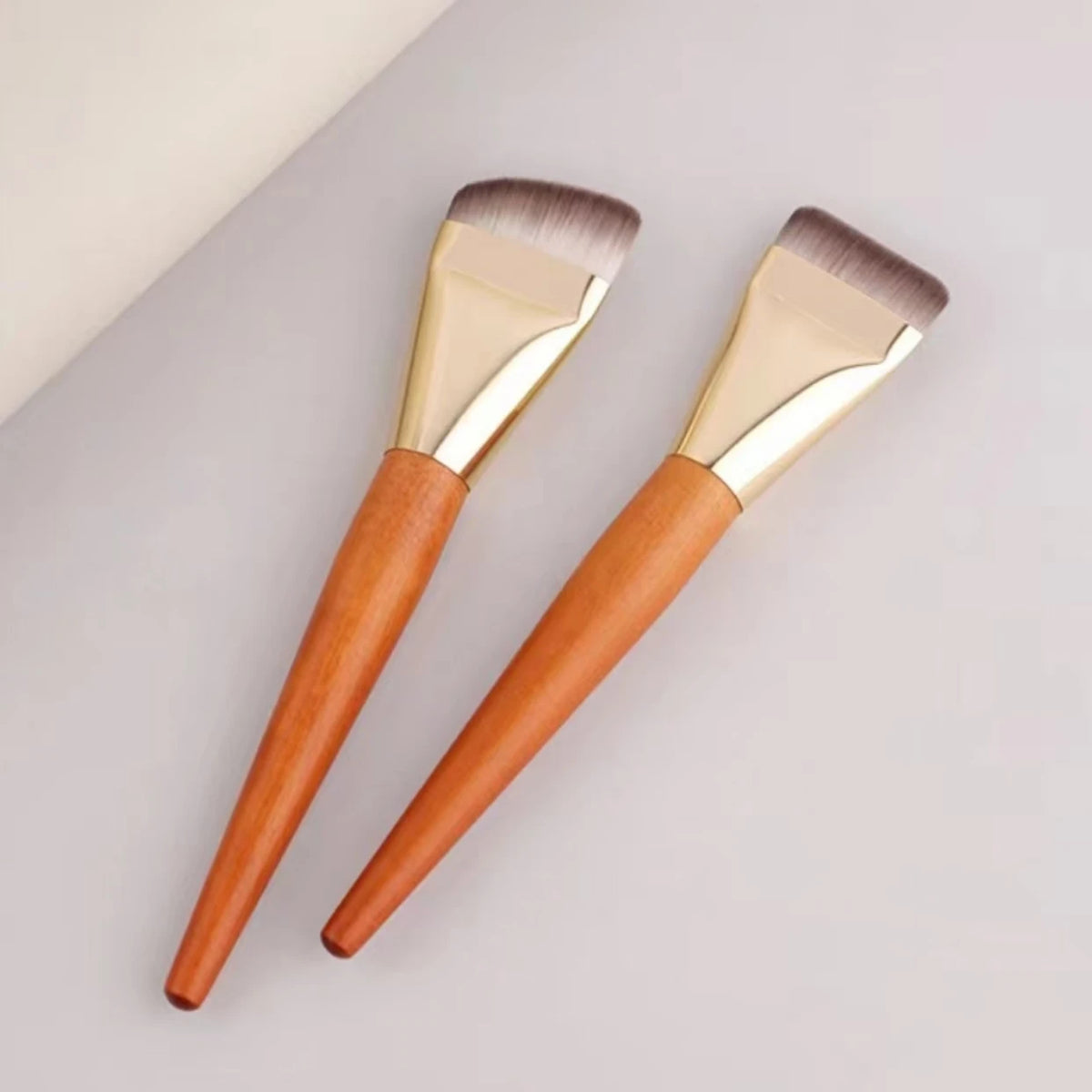 2-Pack Flat & Slant Foundation Brushes – Ultra-Thin Foundation Brush Set QXL