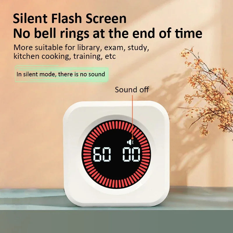 Flip Cube Timer | LED Visual Display, 4 Presets, USB-C Charge Kitchen Timer QXL