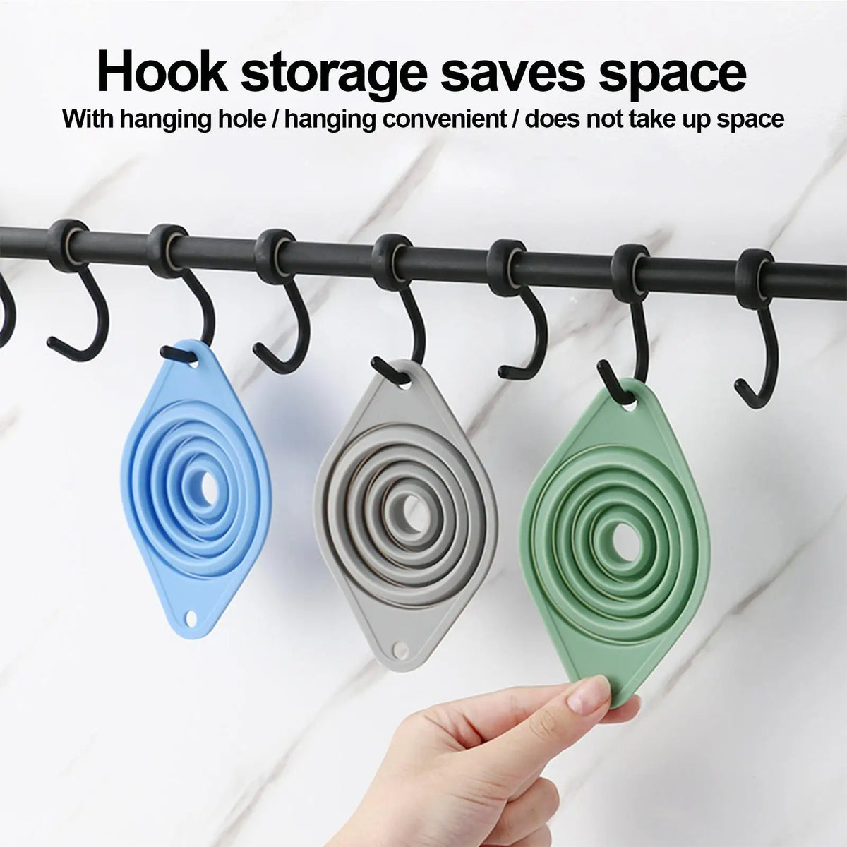 Food-Grade Silicone Folding Funnel | Wide-Mouth Kitchen Kitchen Funnel QXL