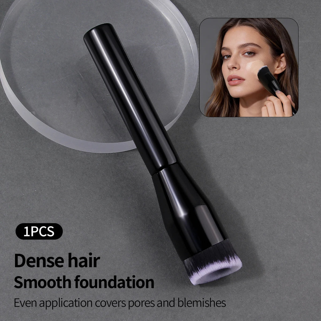 KOSSHOW Angled Foundation Brush – Wooden Handle, Nylon Foundation Makeup Brush QXL black