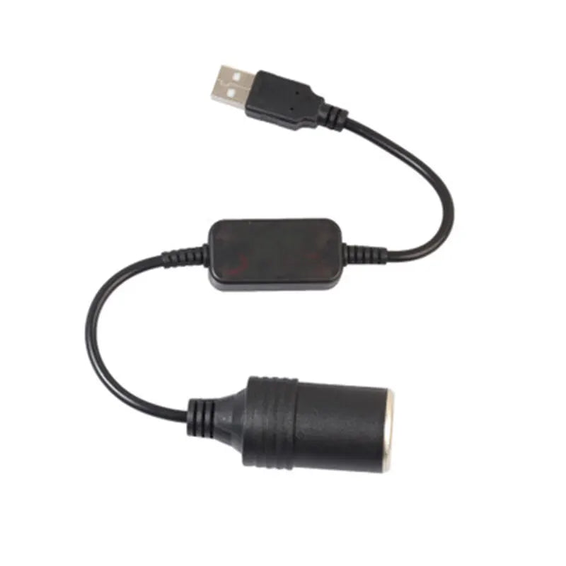 USB to 12V Cigarette Lighter Socket Adapter | 5V 2A Converter Car Power Adapter QXL