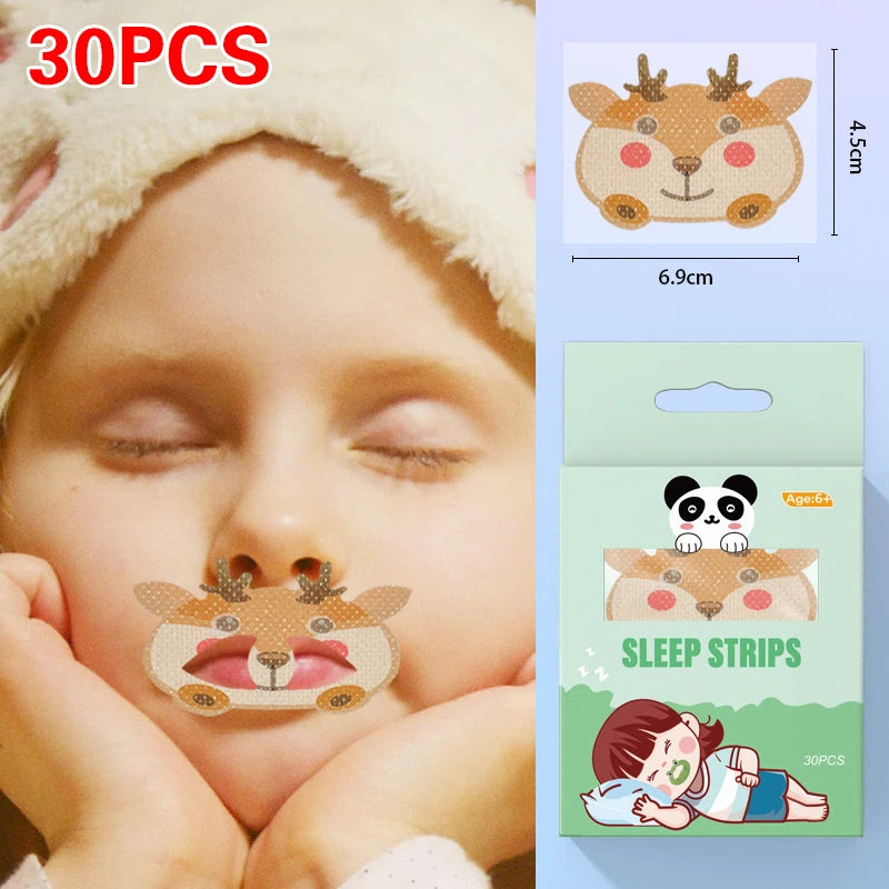 30-Pack Kids Cartoon Mouth Breathing Correction Stickers Mouth Breathing Stickers QXL Deer