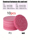 Reusable Compressed Wood Pulp Face Wash Pads – 10/20 Pack Facial Cleansing Pads QXL 10Pcs-Pink