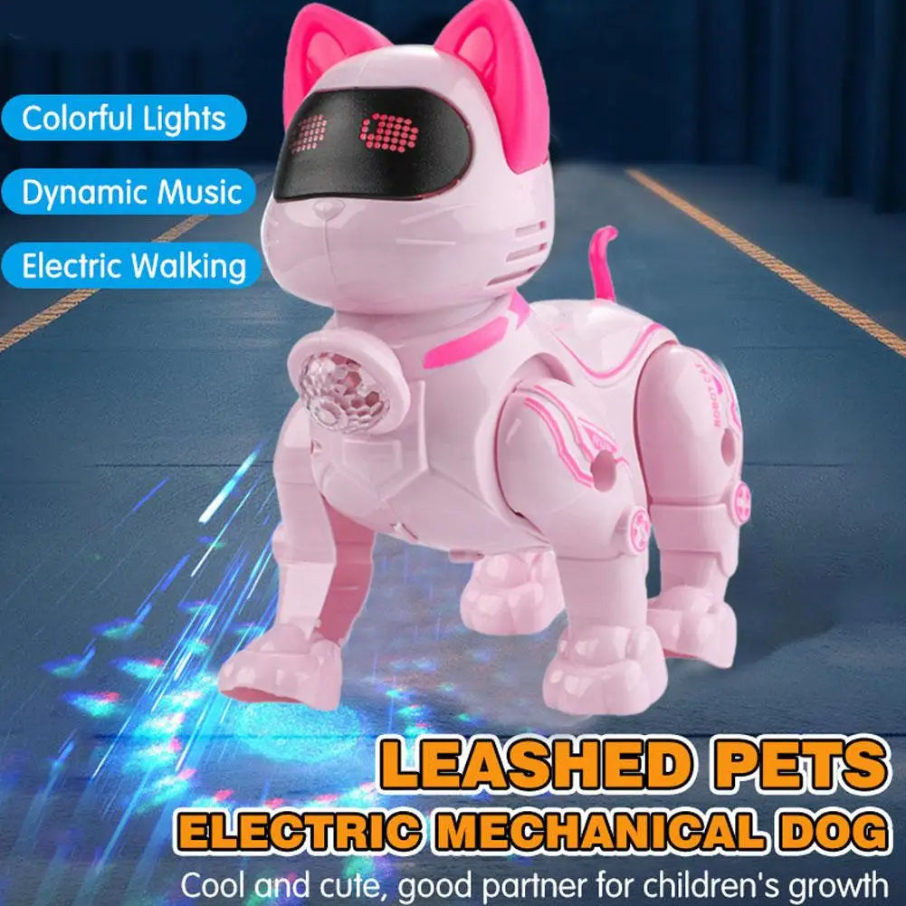 Pink Robotic Cat Toy with Lights & Music | Kids Gift Robotic Cat Toy QXL