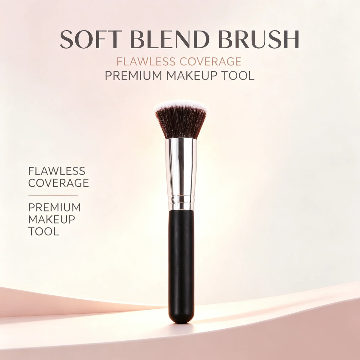 KOSSHOW Flat Top Makeup Brush – Blush, Contour & Foundation Makeup Brush QXL black