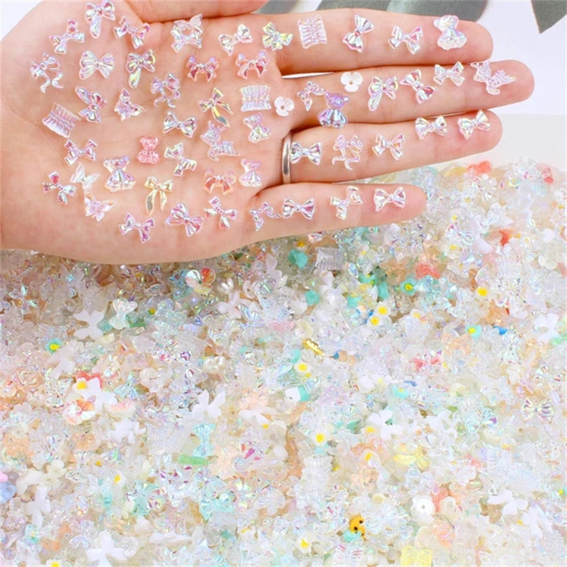 20-Pc Kawaii 3D Resin Nail Charms – Bear, Candy & Flower Nail Art Charms QXL
