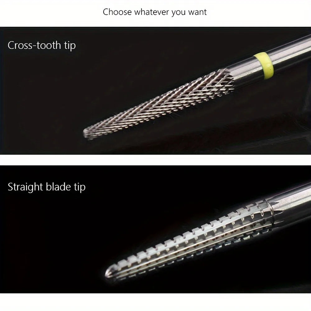 Tungsten Carbide Nail Drill Bits 3/32" | Cuticle Milling Cutter Nail Drill Bit QXL