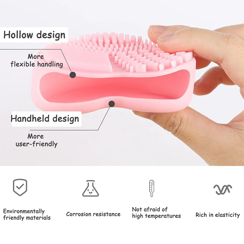 Heart-Shaped Silicone Makeup Brush Cleaning Mat | Portable Brush Cleaning Mat QXL
