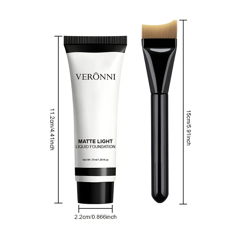 Matte White Liquid Foundation 3-Pc Set + Brush | Halloween SFX Face & Body Foundation QXL