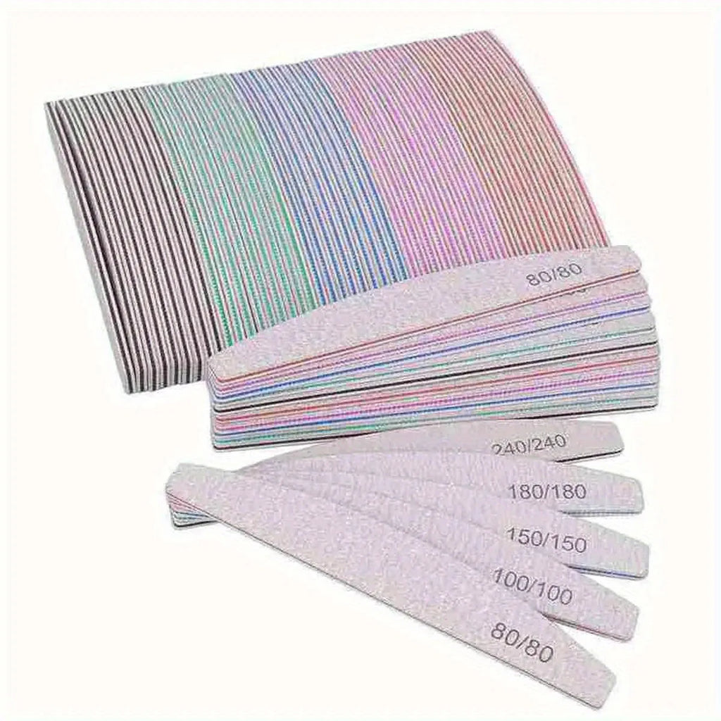 Professional Half Moon Nail Files | Sanding & Shaping Set Nail File Set QXL