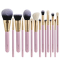 7-Piece Pink Makeup Brush Set | Wood Handle Nylon Bristles Makeup Brush Set QXL 15piece makeup brus