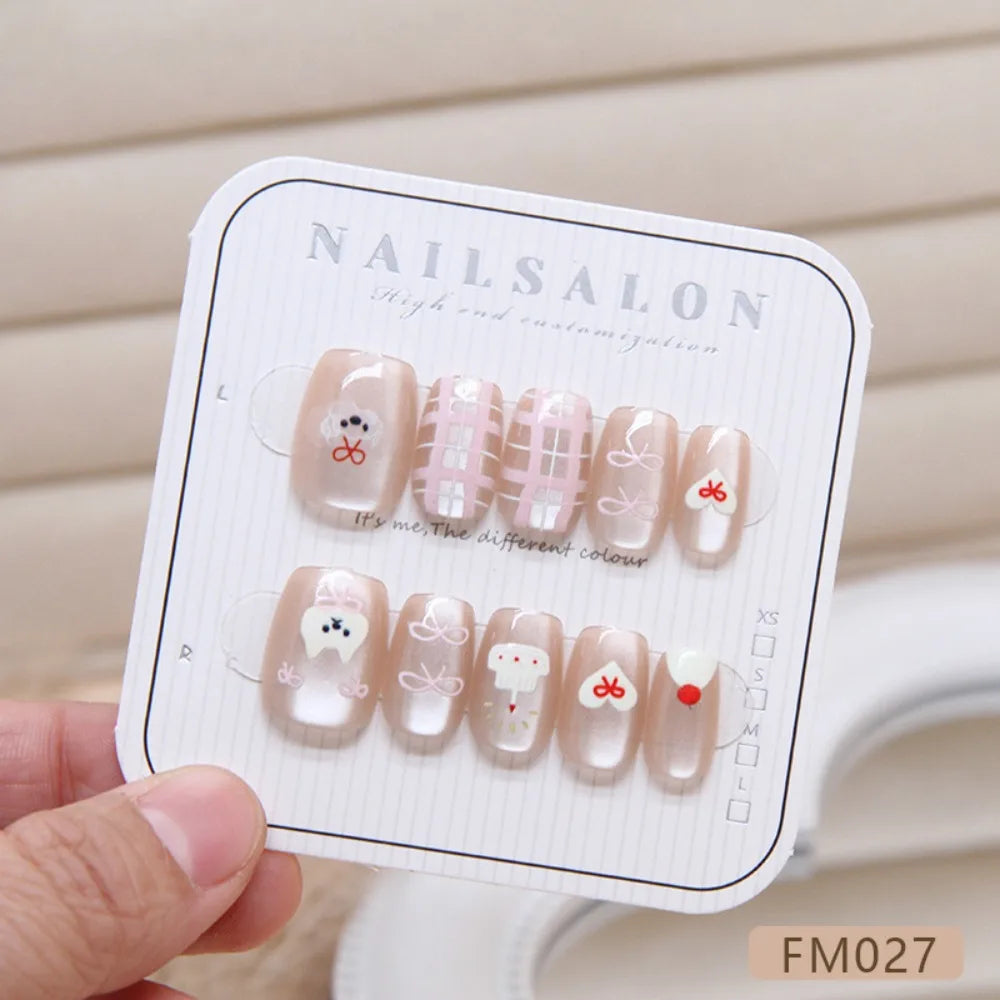 French Butterfly Gradient Rhinestone Press-On Nails | Square Tip Press-On False Nails QXL J