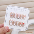French Butterfly Gradient Rhinestone Press-On Nails | Square Tip Press-On False Nails QXL J