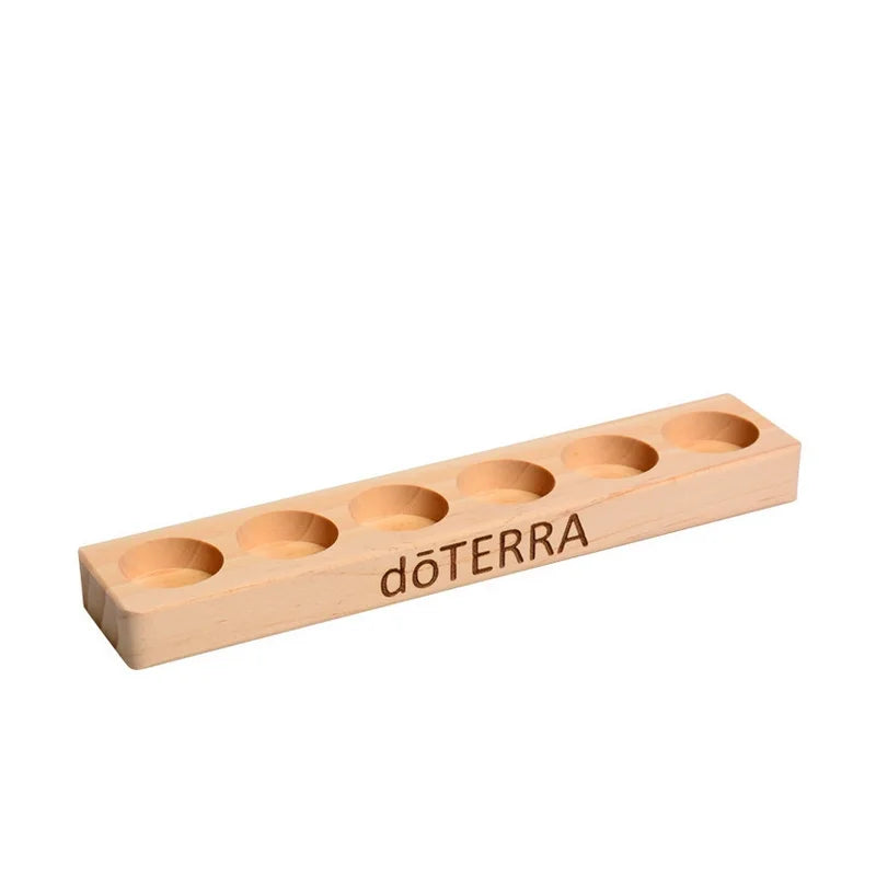 6-Hole Wooden Essential Oil Stand & Perfume Bottle Holder Essential Oil Display Stand QXL 1PCS