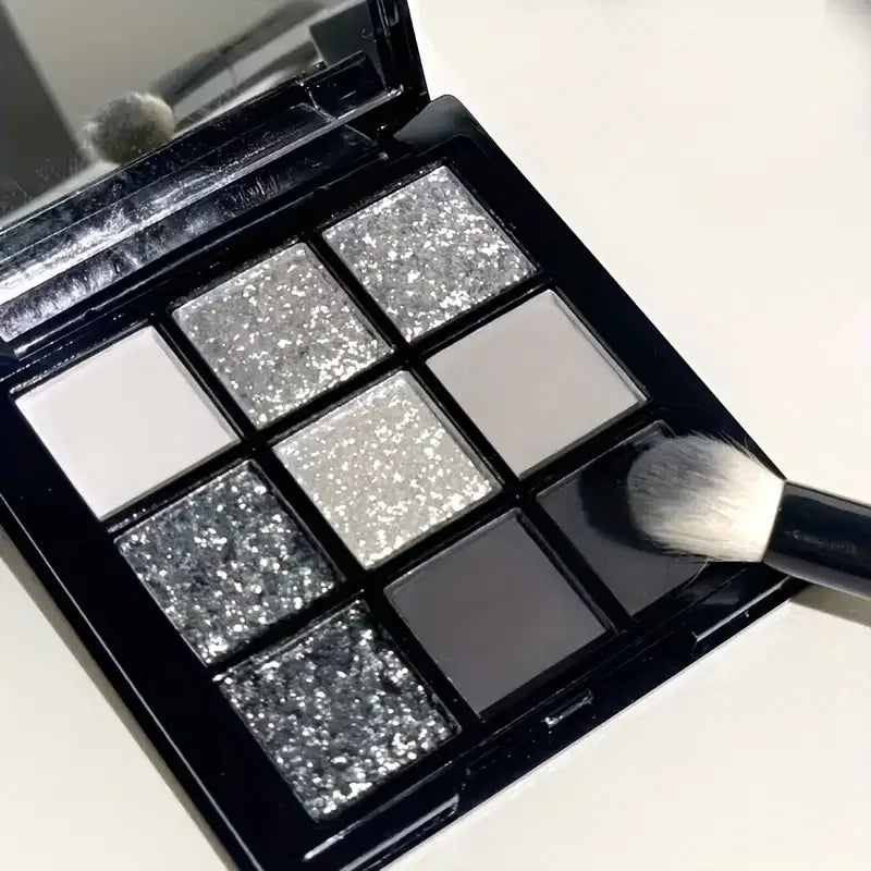 VERONNI Black Swan 9-Color Glitter Smoky Eyeshadow Palette Eyeshadow Palette QXL