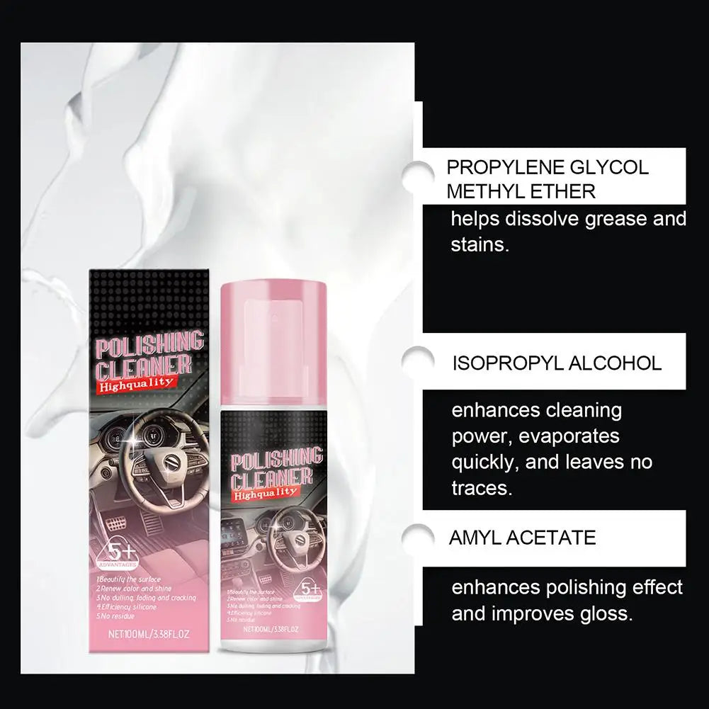 100ml Car Interior Polish – Deep Clean & Stain Remover Spray Car Interior Polish QXL