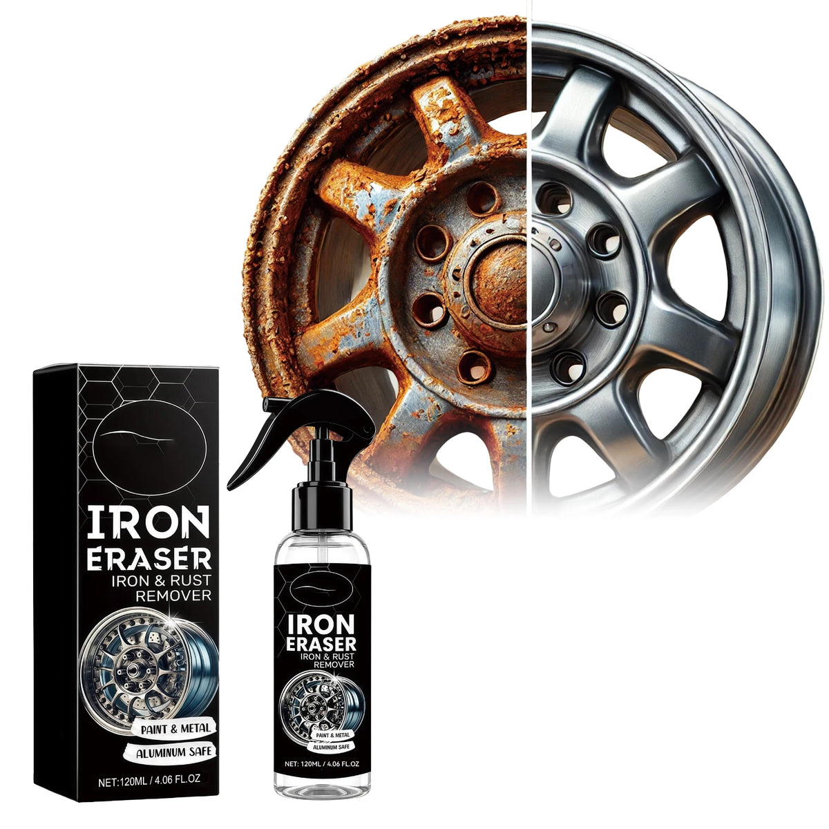 Car Rust Remover Spray – Wheel & Oxide Stain Cleaner 120ml Car Rust Remover Spray QXL