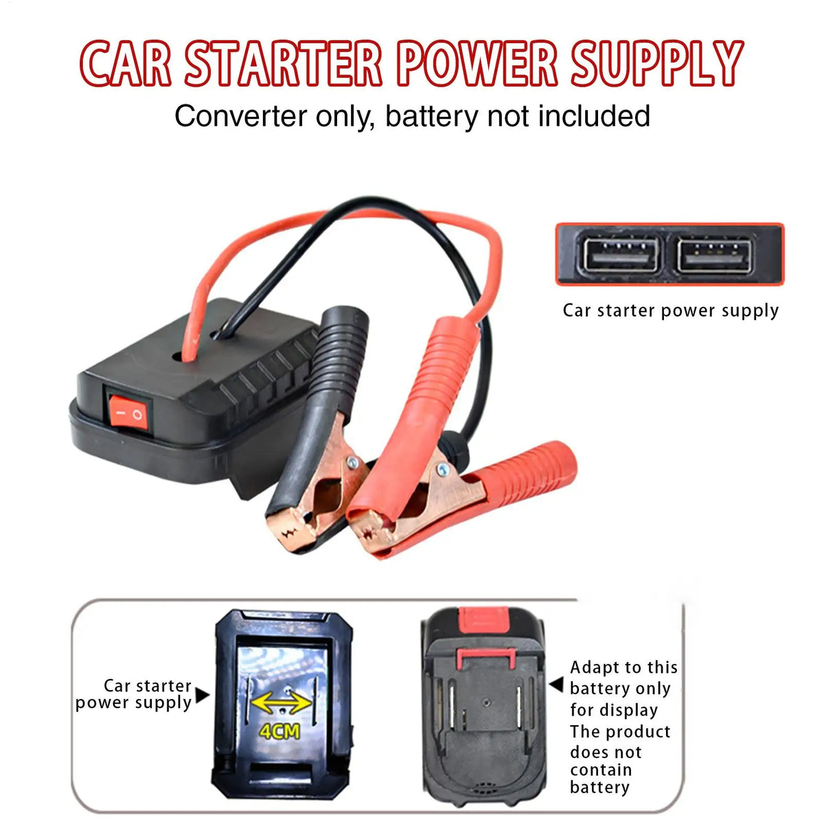 Portable Car Battery Jump Starter | Compact Emergency Power Pack Car Jump Starter QXL