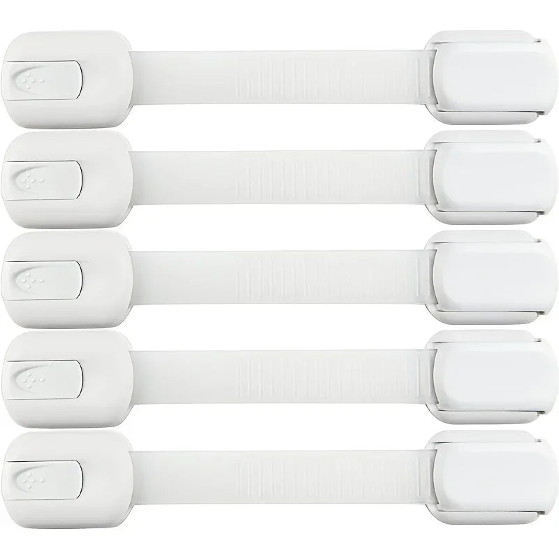 10-Pack Baby Safety Strap Locks for Cabinets, Drawers & Fridge Child Safety Locks QXL B257 5PC
