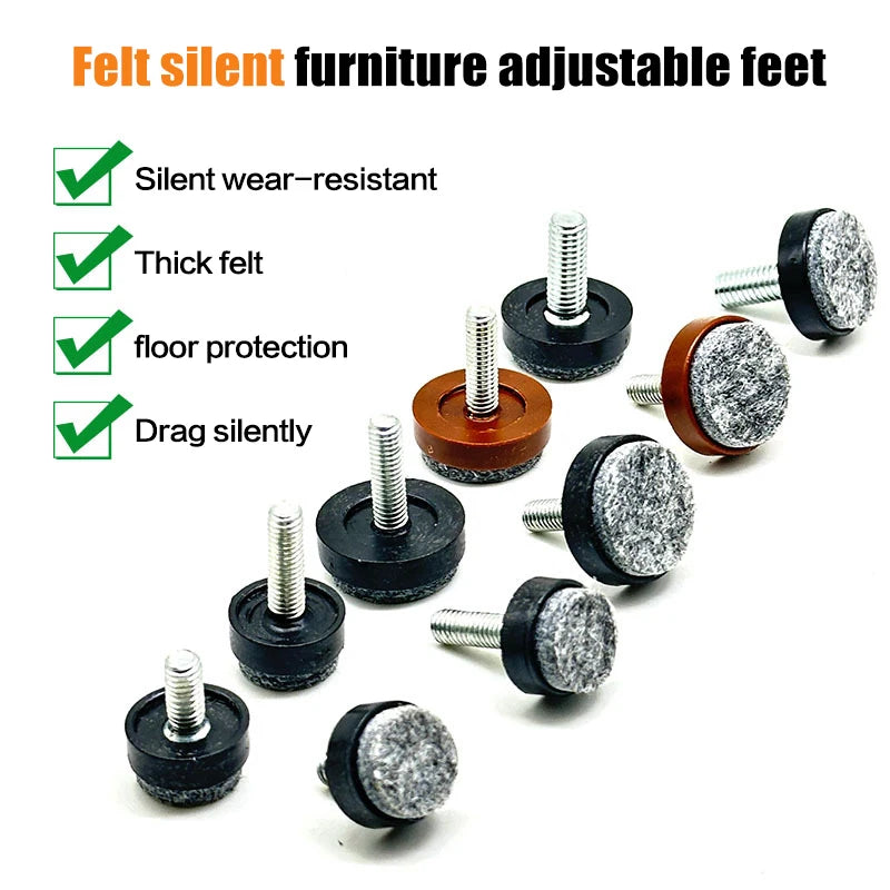 Adjustable Felt Furniture Leveling Pads M6 M8 – 4/8 Pack Furniture Leveling Pads QXL