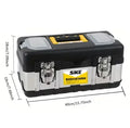17-Inch Industrial Metal Toolbox | Portable Tool Organizer Case Metal Toolbox Case QXL black 10 5