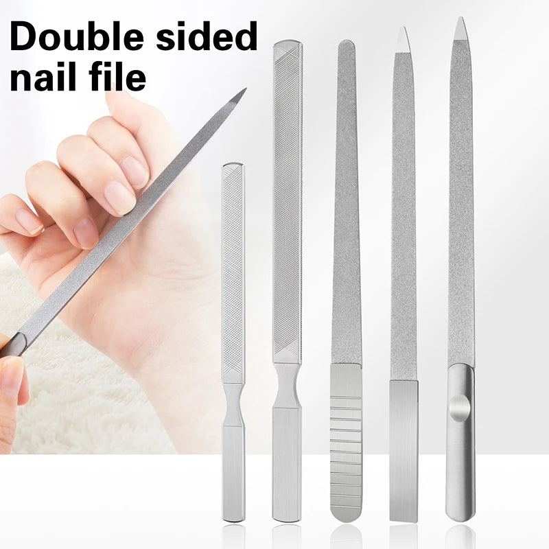 Stainless Steel Double-Sided Nail File | Sapphire Manicure Tool Nail File QXL