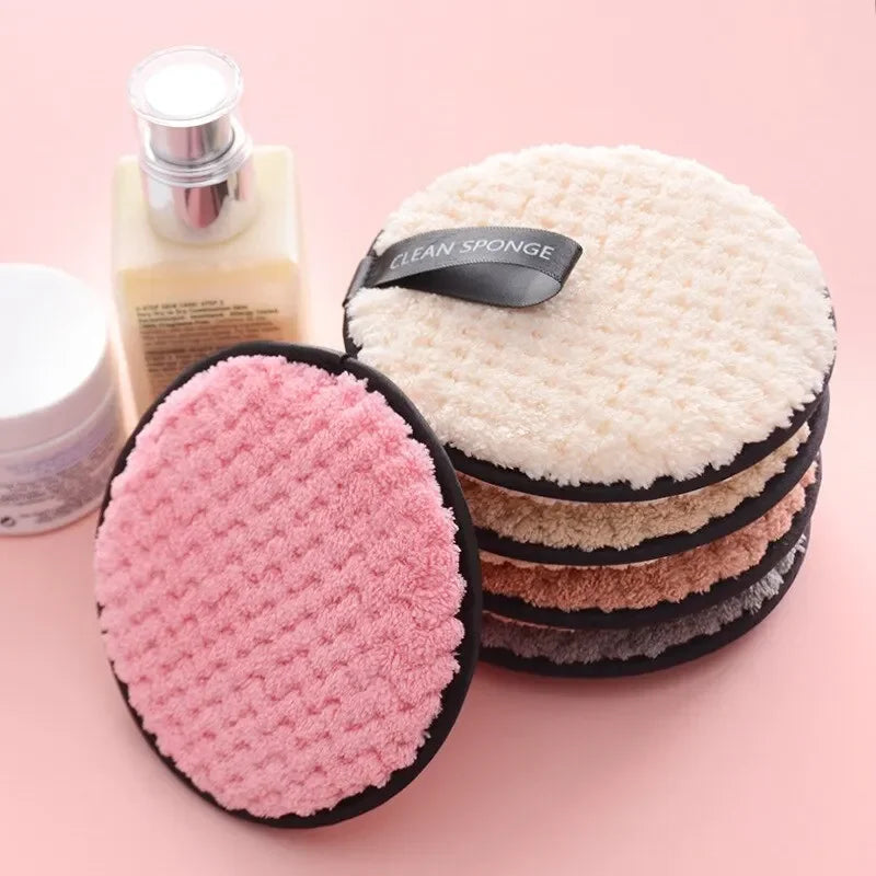4-Pack Washable Microfiber Makeup Remover Pads | Reusable Makeup Remover Pads QXL M98 Color Random 4pc