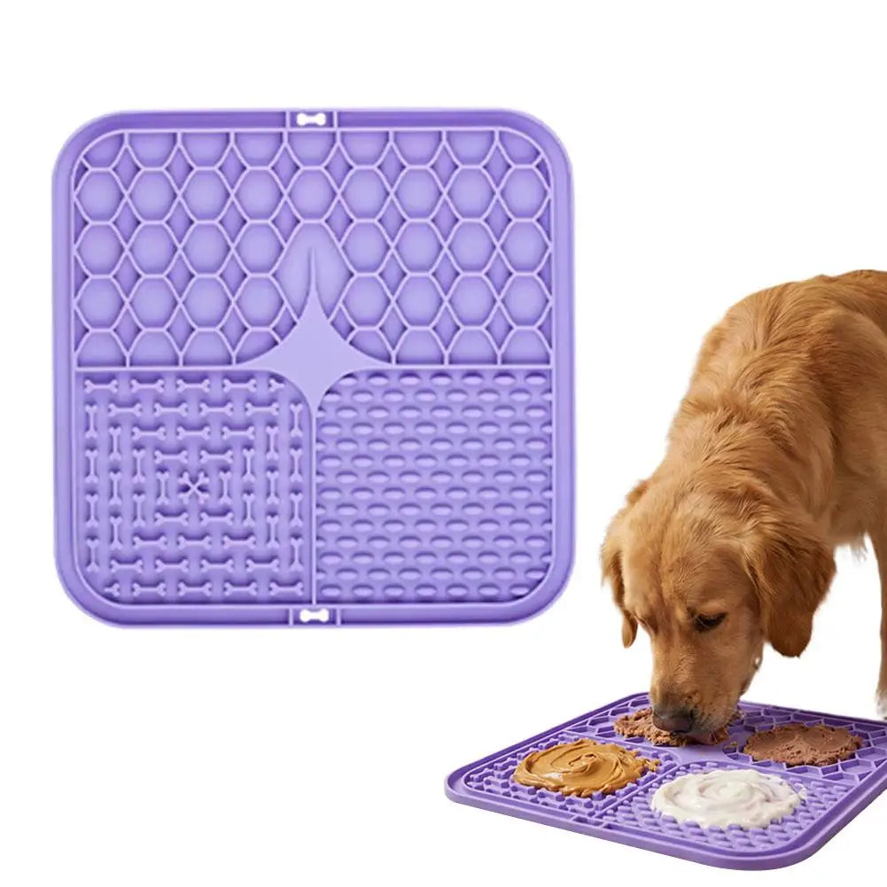 Silicone Dog & Cat Lick Mat Slow Feeder with Suction Cups Pet Slow Feeder Mat QXL