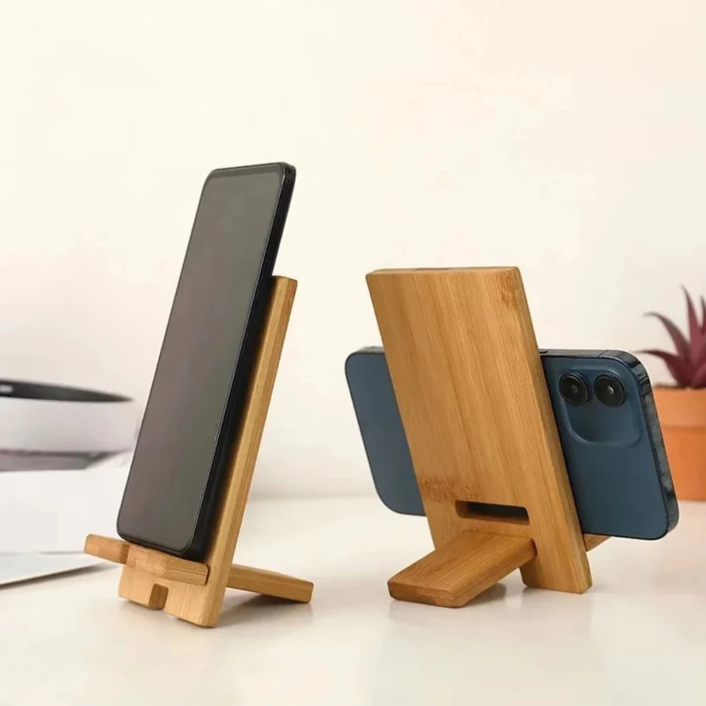 Bamboo Desktop Phone & Tablet Stand | Wooden Holder Phone Tablet Stand QXL