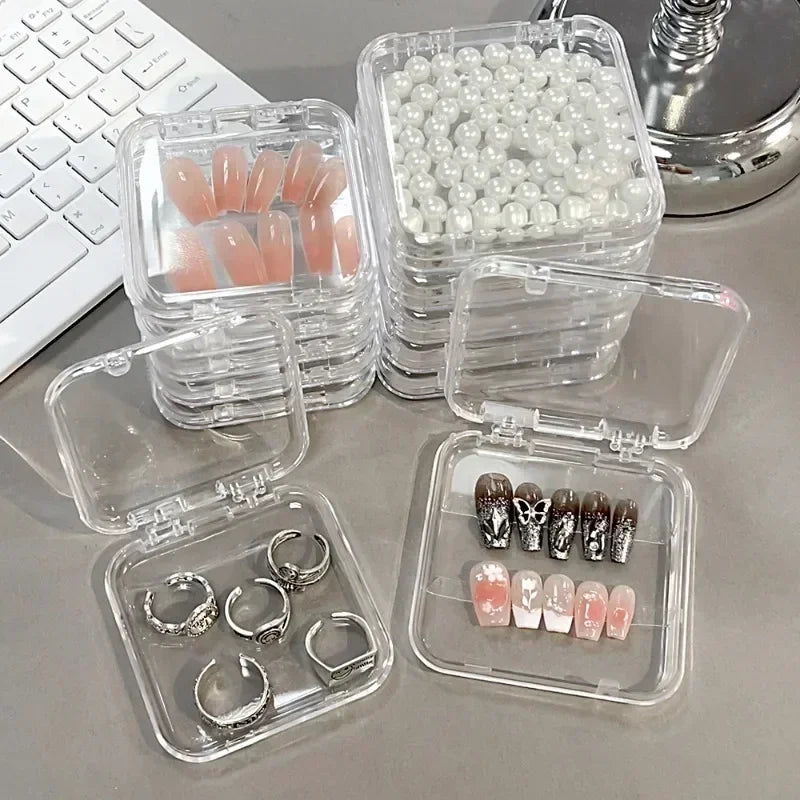 Clear Acrylic Press-On Nail Storage & Display Organizer Box Nail Storage Organizer QXL