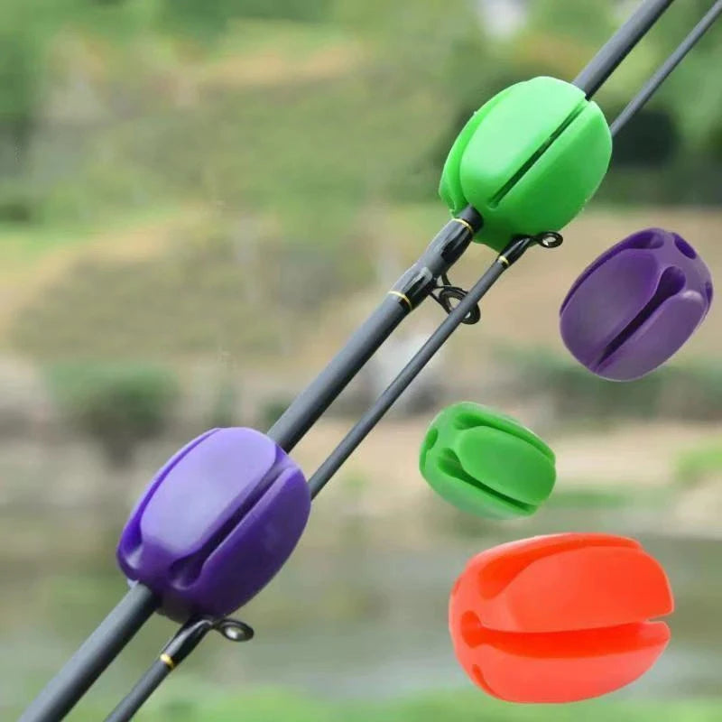 Silicone Fishing Rod Holder Ball Straps 5-Hole Organizer 2-Pack Fishing Rod Organizer QXL