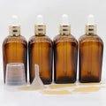 4-Pack 100ml Amber Glass Dropper Bottles | Oil & Serum Glass Dropper Bottles QXL Default Title