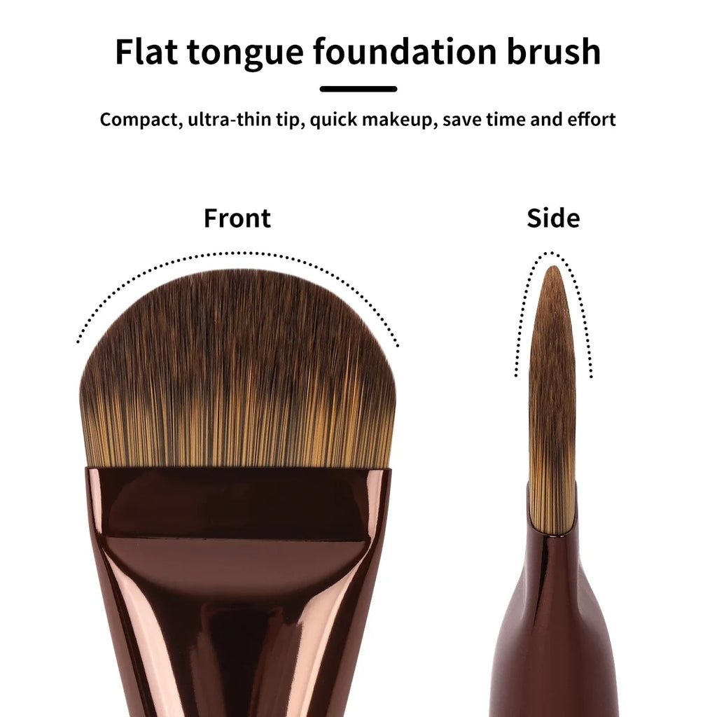 2-Pack Soft Synthetic Foundation, Concealer & Contour Brushes Makeup Brush Set QXL