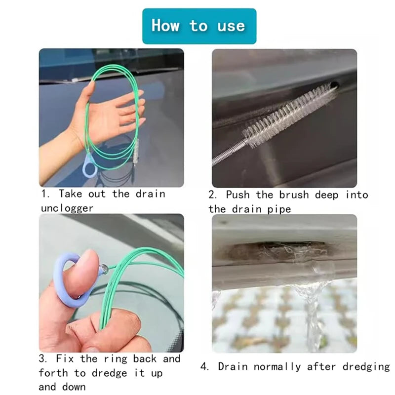 Car Sunroof Drain Dredger & Pipeline Cleaning Brush Tool Drain Cleaning Brush QXL