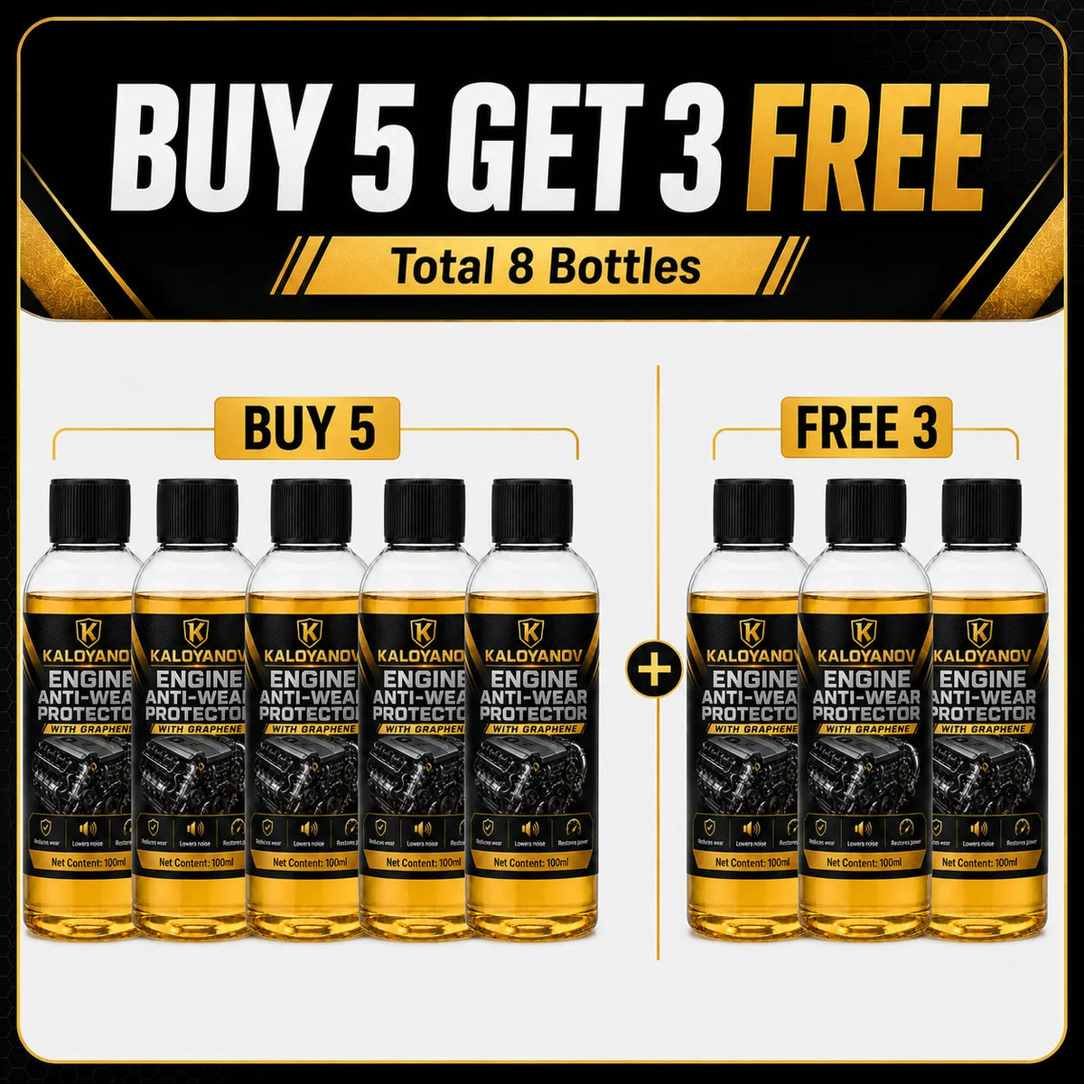 Graphene Engine Oil Additive 100ml | Anti-Wear Protector Engine Oil Additive QXL 8PCS