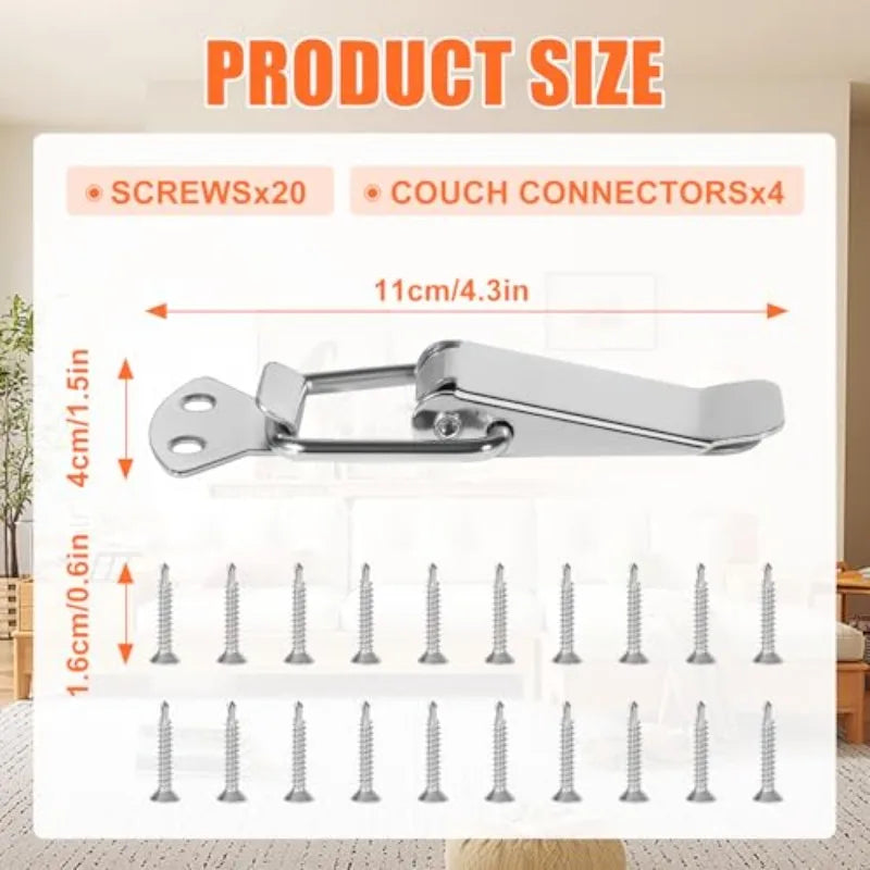 Sectional Sofa Connectors | Interlocking Couch Clips & Screws Furniture Connector Clips QXL