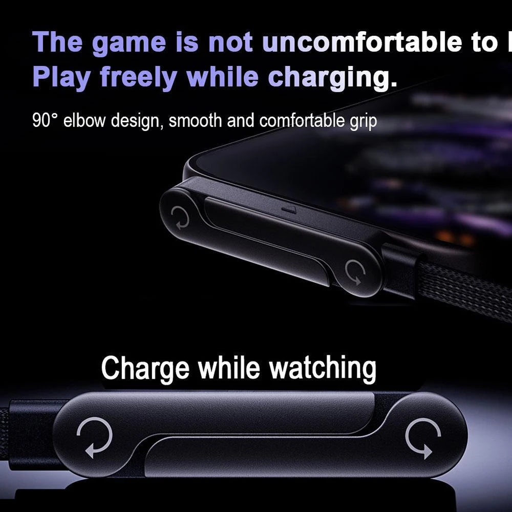 2-in-1 USB-C 240W Fast Charging Cable & Foldable Stand USB-C Charging Cable QXL