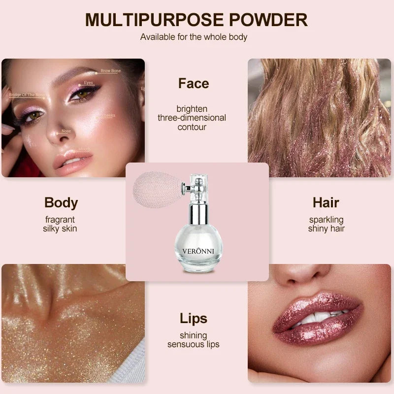 VERONNI Body Shimmer Spray Powder | Glitter Highlight Makeup Body Shimmer Spray QXL