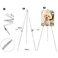 Foldable Metal Art Easel Stand with Clip | Adjustable 169cm Art Easel Stand QXL Silver