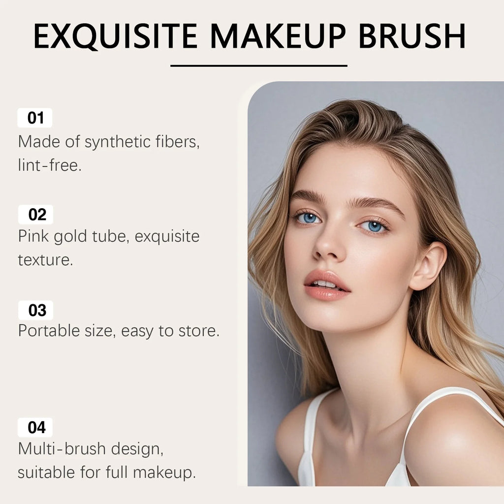 Torvikx 3-Pc Compact Makeup Brush Set | Soft Dense Bristles Makeup Brush Set QXL
