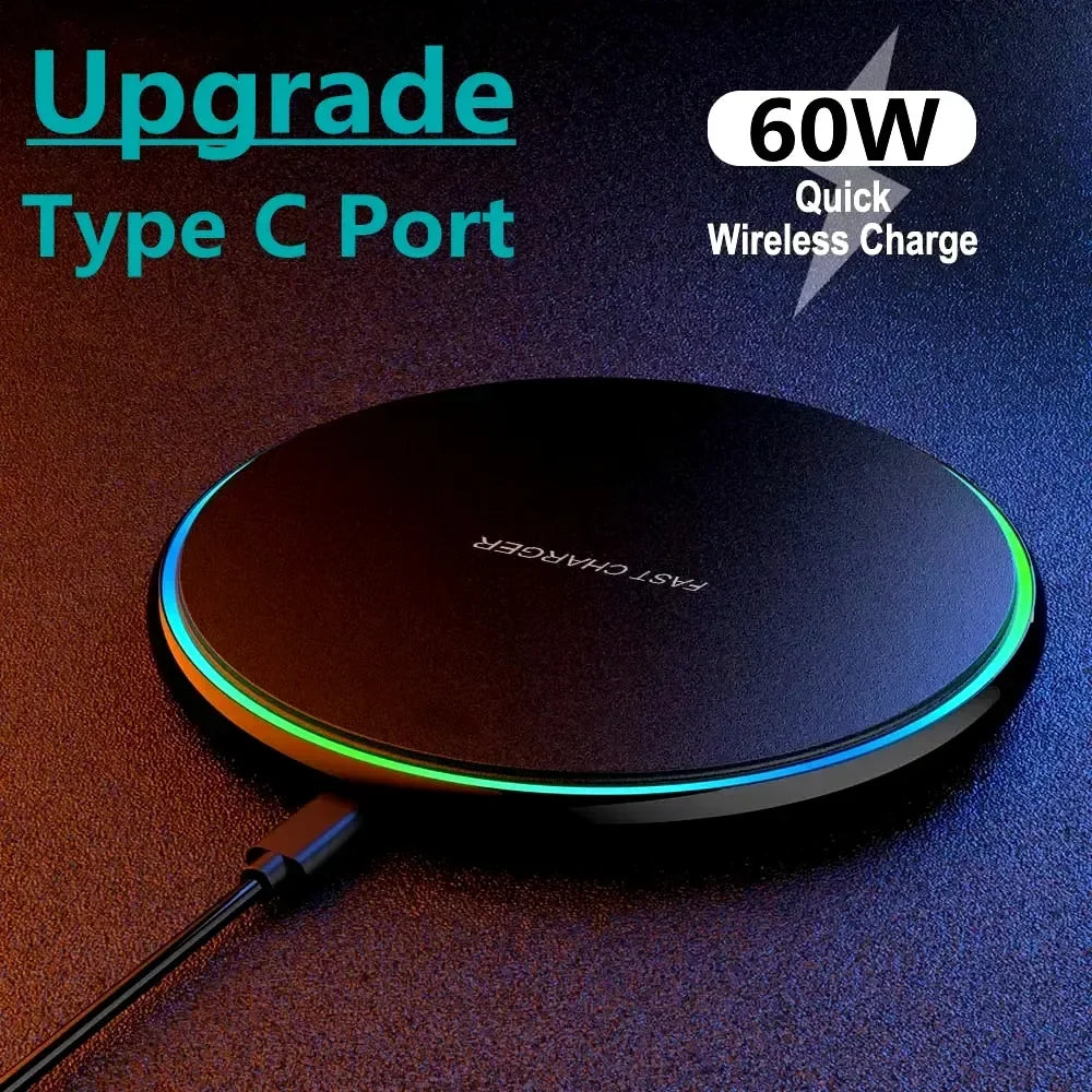 60W Fast Wireless Charging Pad | iPhone & Samsung Qi Charger Wireless Charging Pad QXL