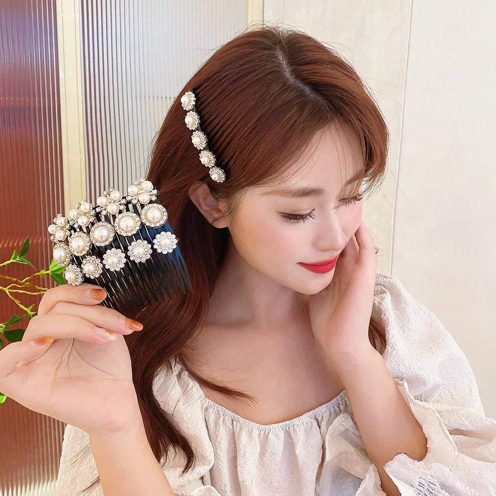 Pearl Hair Comb Clip | Bangs Finishing & Styling Hairpin Pearl Hair Comb QXL