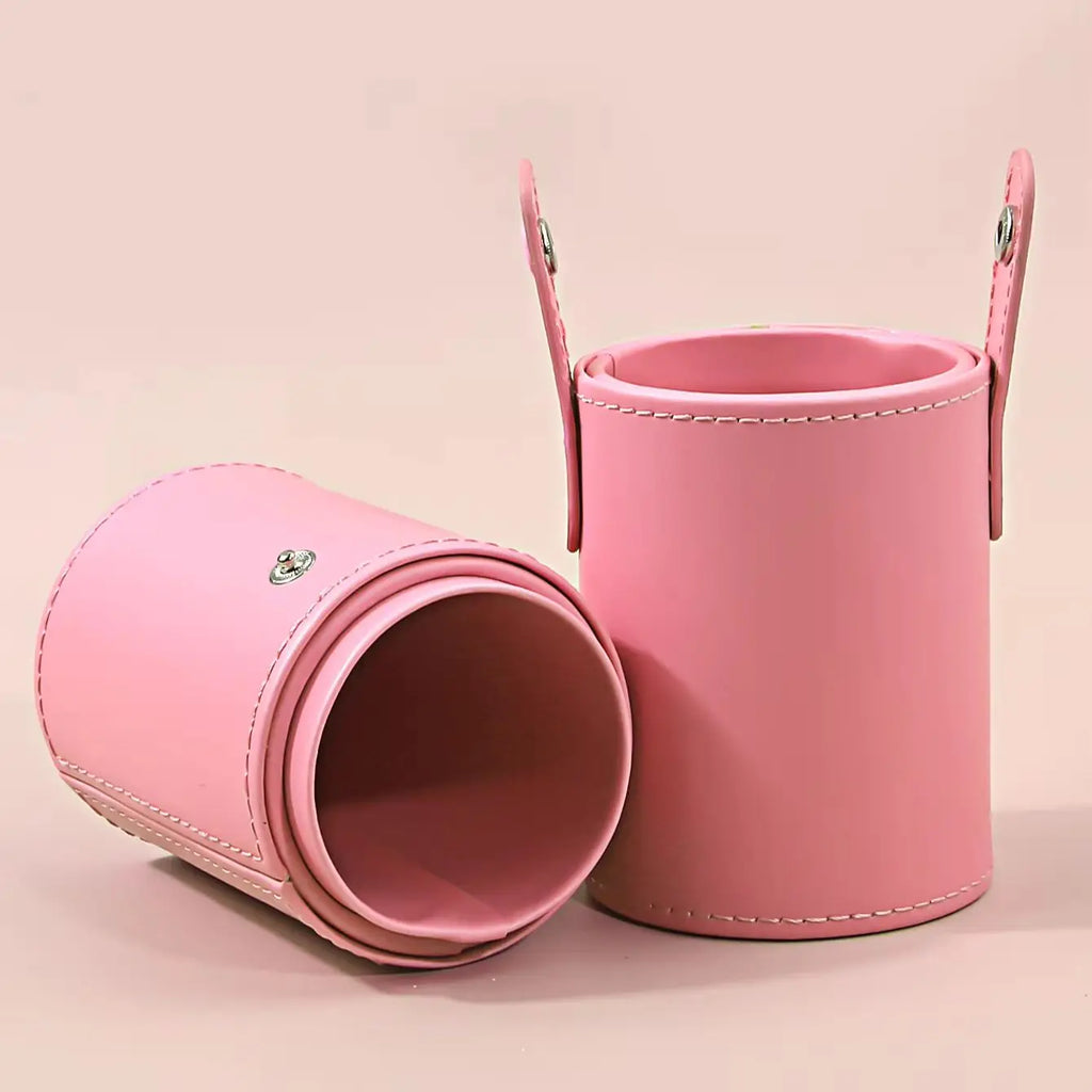 KOSSHOW 16-Pc Pink Makeup Brush Set with PU Case | Ultra-Soft Makeup Brush Set QXL
