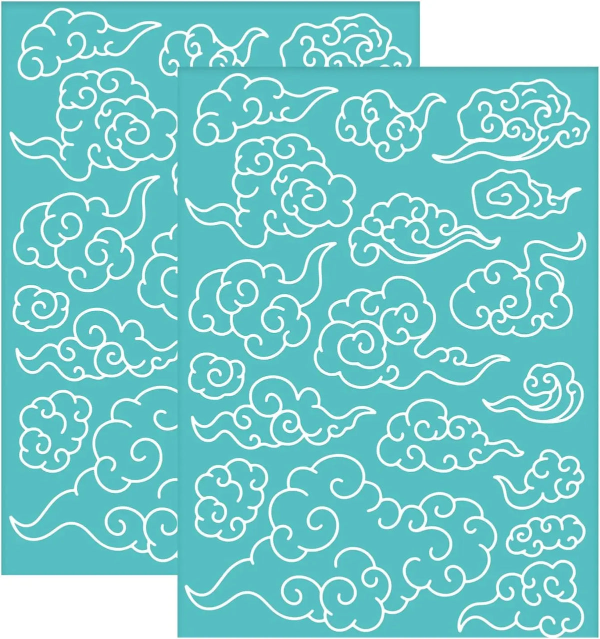 Cloud Pattern Silk Screen Stencil Self-Adhesive 2-Pack Screen Printing Stencil QXL AECH04-15003