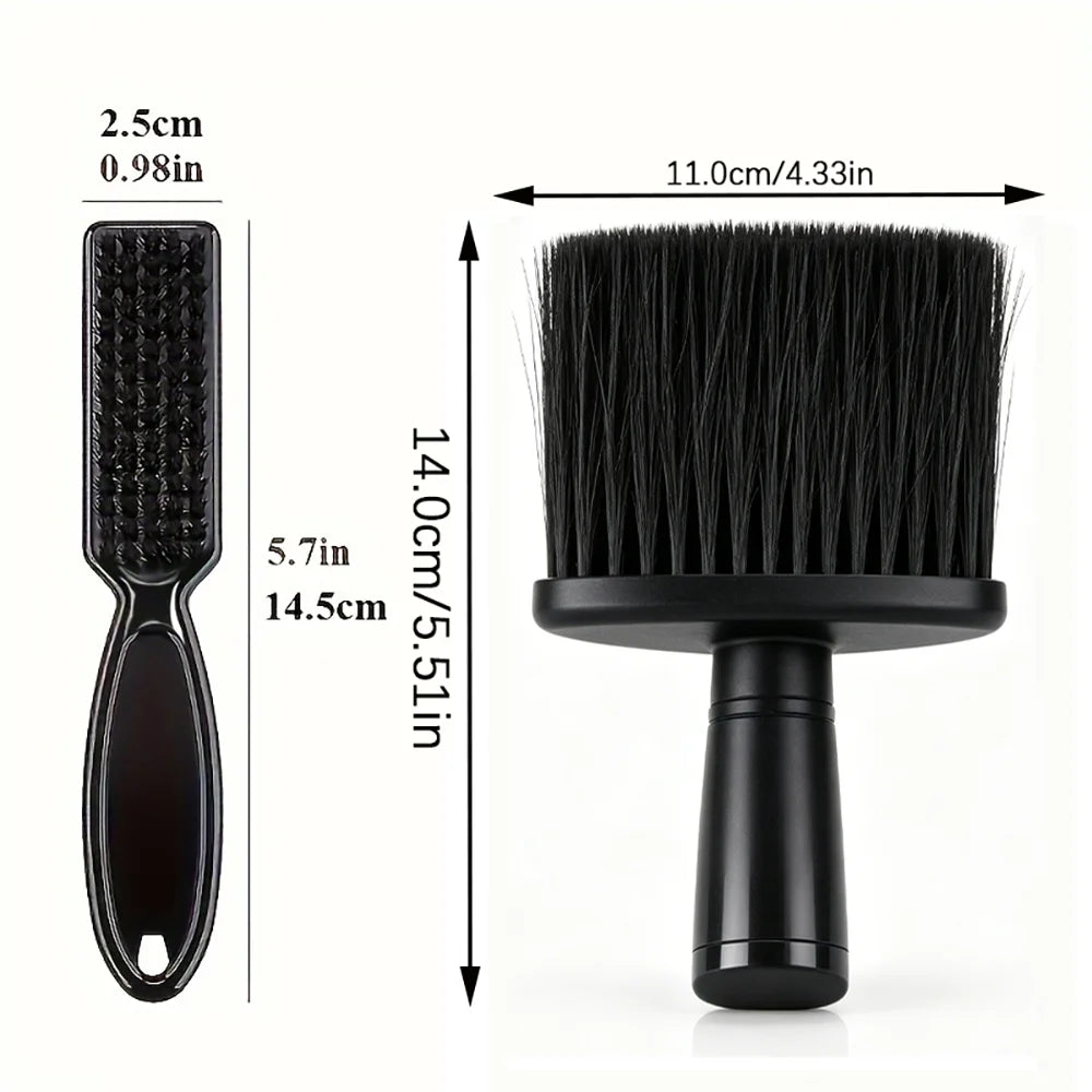 2-Piece Men's Hair Cutting & Neck Cleaning Brush Set Hair Styling Brush Set QXL